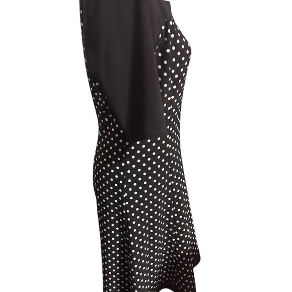 ❤️CHAPS  BLACK/WHITE POLKA DOT DRESS  MEDIUM    #CL - Picture 4 of 9